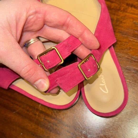 Clarks Fuscia Suede Laina Slingback Flats Women’s US 9.5 M - Picture 2 of 8